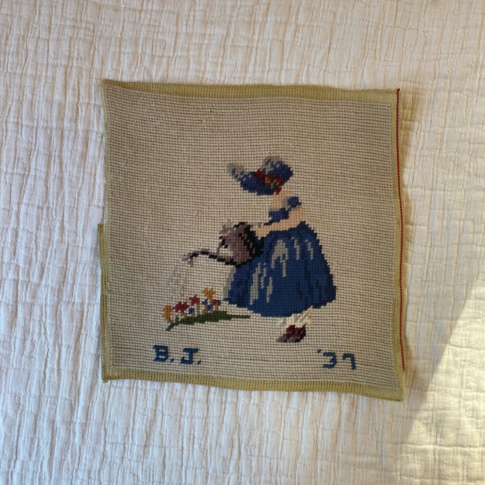 VTG 1930s Handmade cross-stitch